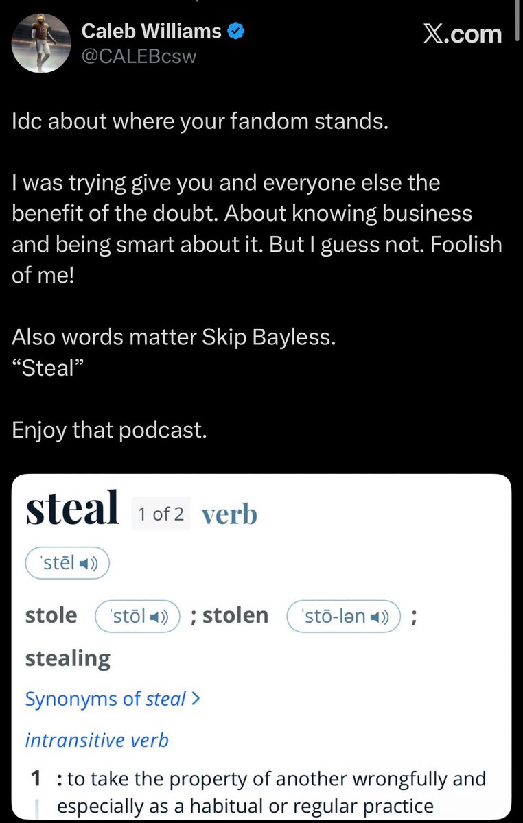 PolymarketBlitz's tweet image. We have major beef brewing between Skip Bayless and Caleb Williams. 

They DO NOT like each other.

WOW.