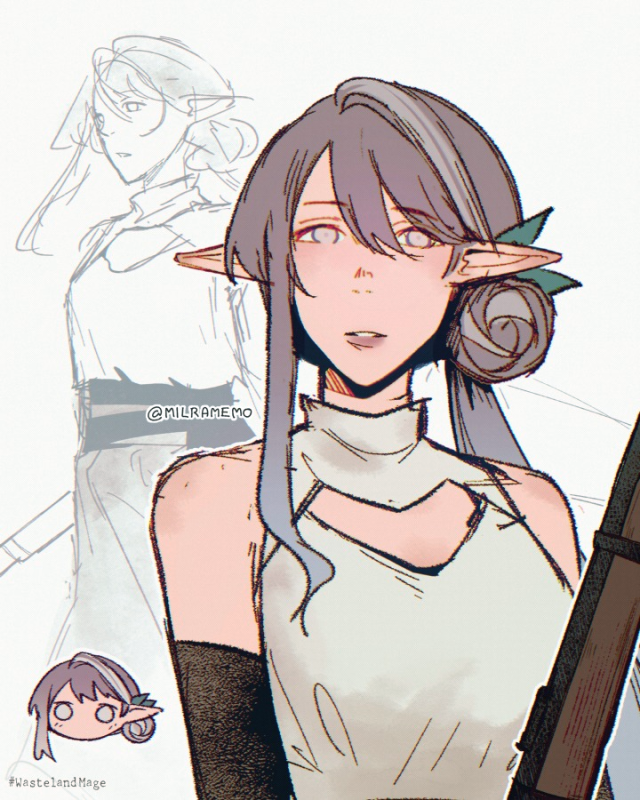 milrambling's tweet photo. I still love Lyn's flower bun so much. But it's so hard to draw consistently, especially with her mage hat. 
Haven't given up on it though. I wanna let her change up hairstyles from time to time also. https://t.co/0yxrpX2kDa