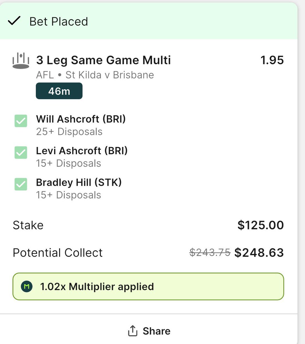 InAndUnderAFL's tweet photo. 2.5U play for the early game 
#AFl #AFLLionsSaints #Gambling𝕏 #Multi #SGM https://t.co/GjgCCTKaLp