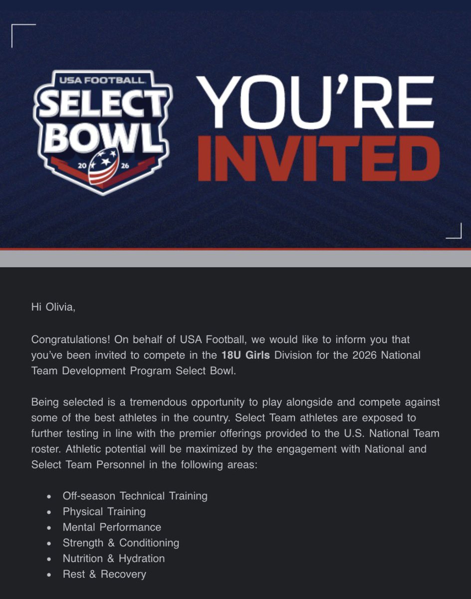 _liv_meredith_'s tweet photo. Beyond grateful for this opportunity! Thank you, @USAFootball for the invite! ✝️ https://t.co/Zxk0n5WOqR