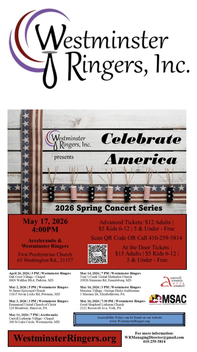 wmringers's tweet photo. Start marking those calendars! Concert season is around the bend and we’re celebrating the 250th anniversary of the signing of the Declaration of Independence. Come join us as we honor our past and the achievements that made America a beacon hope and inspiration in the new world. https://t.co/bu7xNKVI7M