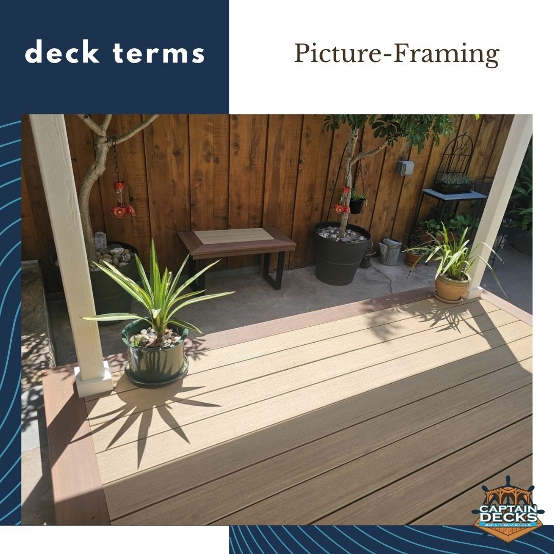 captain_decks's tweet photo. A picture frame deck border is one of those details that makes a big difference. It gives your deck a clean finish, hides the raw board ends, and helps protect the perimeter from moisture and wear. For a free quote, call 858-723-0792 or visit https://t.co/YupSsEtcvP #captaindecks https://t.co/k9ijwxc9D7