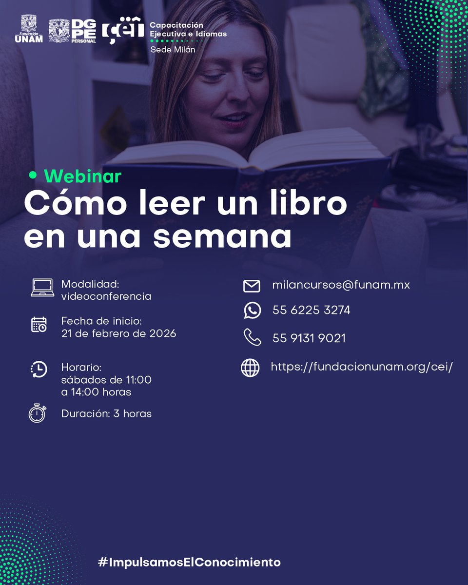 DGPE_UNAM's tweet photo. Regálate una semana para descubrir una nueva historia. 📚📖 https://t.co/mkHZJ54Hhp