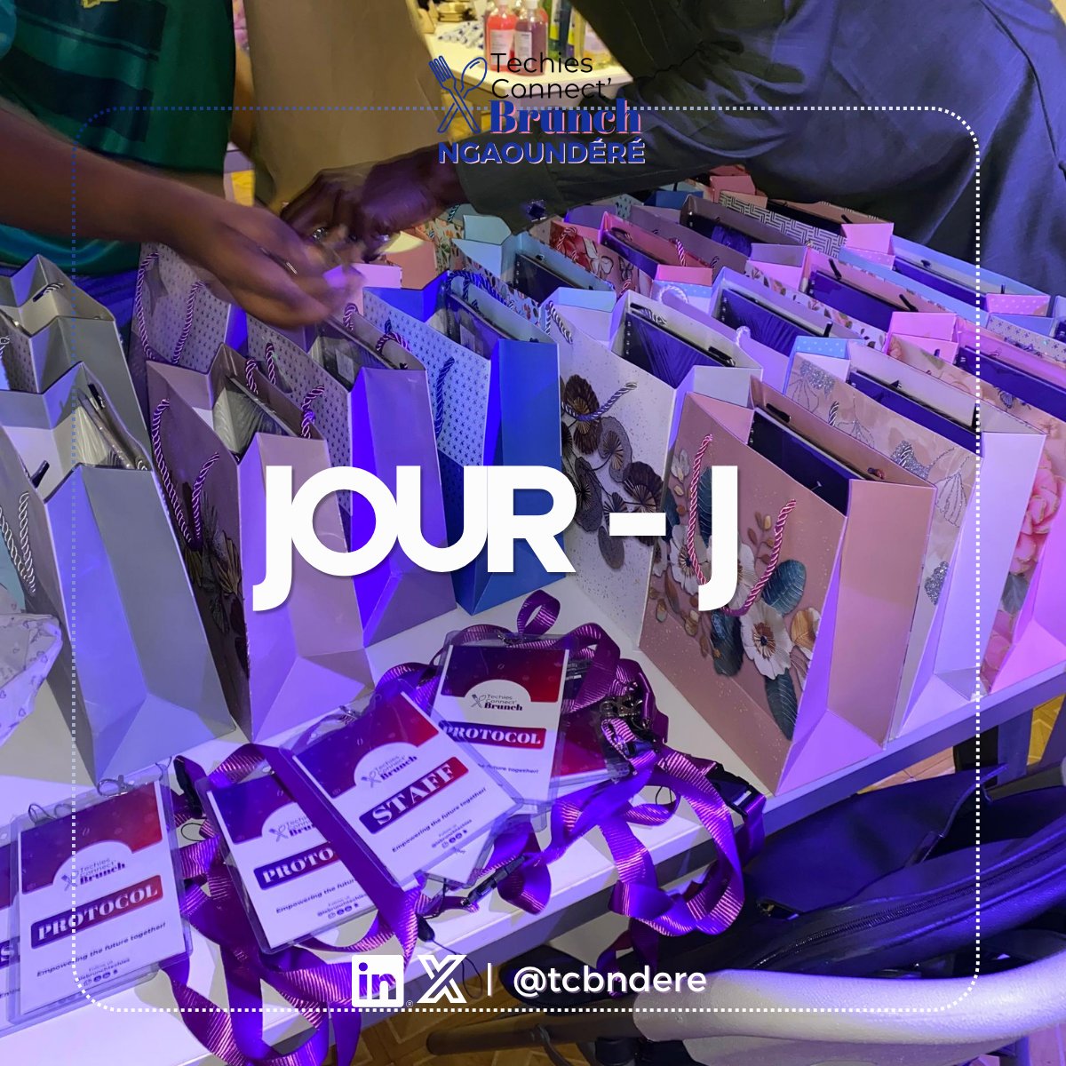 tcbndere's tweet photo. 🌙 01h40… et on finalise les cadeaux pour nos participants ! 🎁
L’équipe est sur le pont pour que tout soit parfait.
Rendez-vous dans quelques heures au #TechiesConnect Brunch !
📍 Hôtel Oasis, Beka – 13h
#Coulisses #Ngaoundéré https://t.co/p2rwzSWaWp