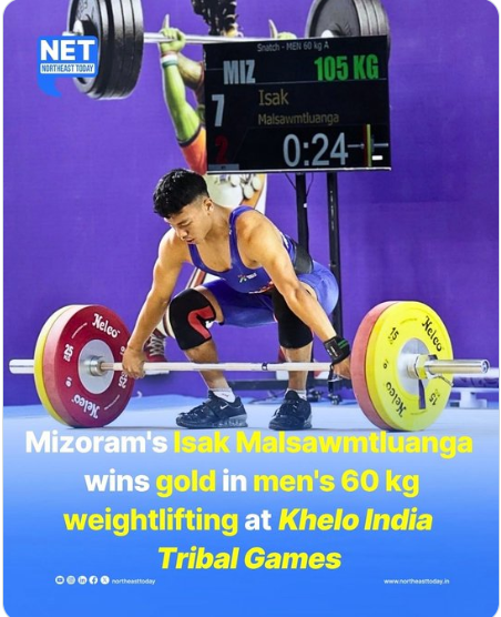 Mizoram’s Isak Malsawmtluanga has proven at the Khelo India Tribal Games that hard work never goes to waste
#KheloIndia #KheloIndiaTribalGames  #Mizoram #Weightlifting