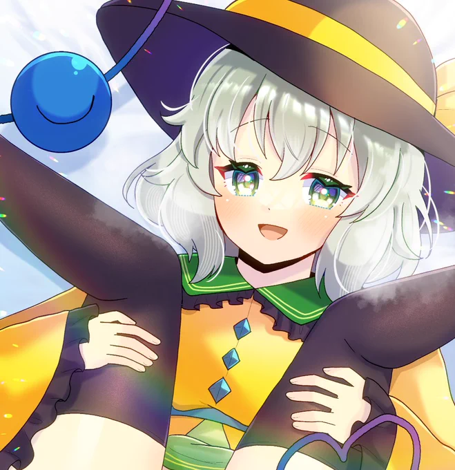東方Projectのこいしちゃん(黒ニーソ着用)を描かせて頂きました!ニーソ良いですよね… Skebリクエスト有難うございます #東方Project #古明地こいし