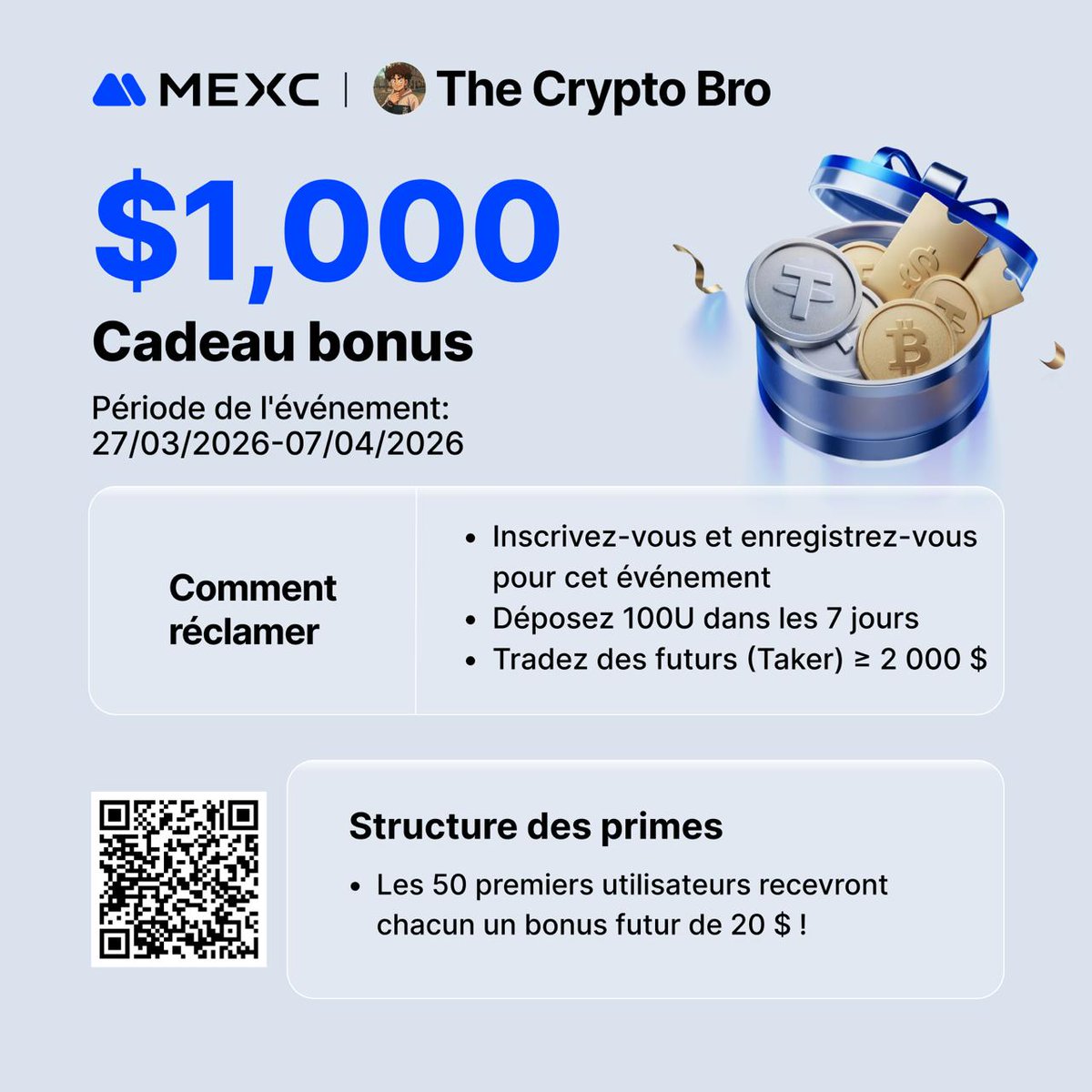 _thecryptobro's tweet photo. Les 50 premiers à s’inscrire via mon lien se partagent 1, 000$ 💰

Les frais les plus bas du marché + bonus + accès au Discord 🔥

👇
https://t.co/7AbXR938rw https://t.co/8q6WyV3TSx