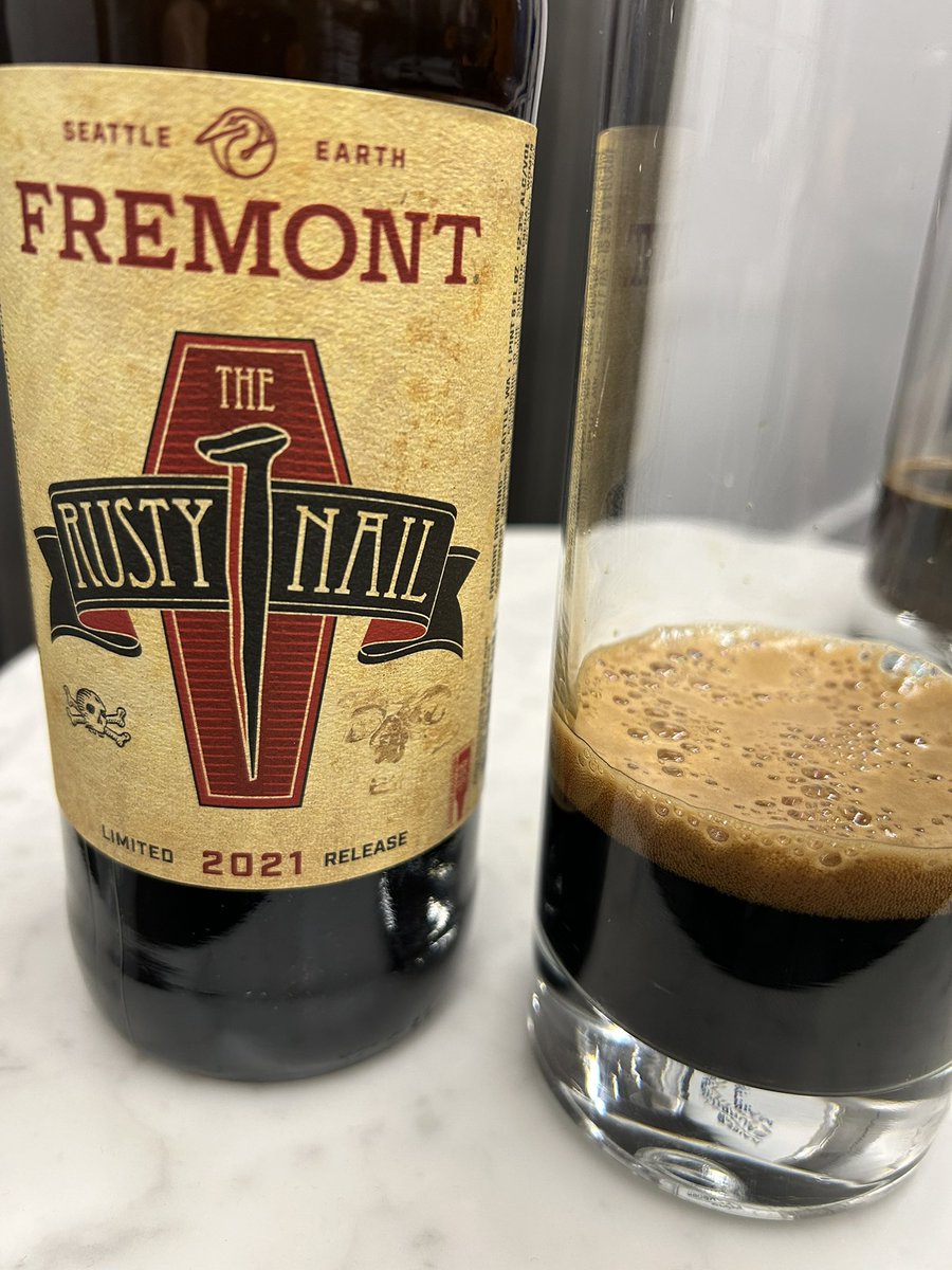 impopsy's tweet photo. Starting Friday with @fremontbrewing 2021 Rusty Nail. A 12.3% beauty. Please #letitwarm @ephoustonbill @itsbeer4me @MikeSlomba @keefmullin @deannullec @pejacoby @HotSauceBlogger @badhopper @jonasen1968 @Treetonmiller @DallasF81534236 Friday night cheers! https://t.co/uCokSN1Mfq