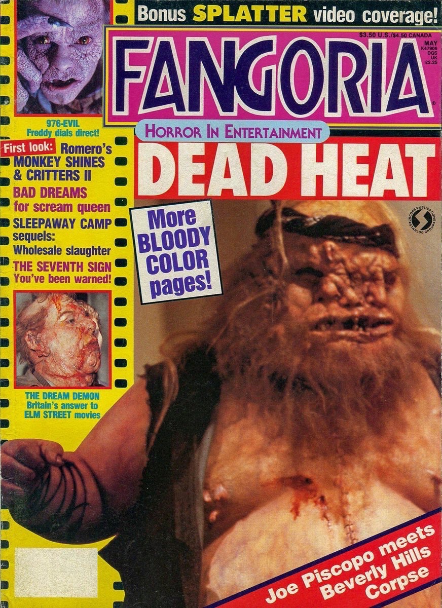 EugWSerra's tweet photo. On May 6, 1988, DEAD HEAT was released in theaters. #DeadHeat #MarkGoldblatt #TreatWilliams #JoePiscopo #LindsayFrost #DarrenMcGavin #VincentPrice #ClareKirkconnell #KeyeLuke #RobertPicardo #ProfessorToruTanaka #SteveJohnson #Fangoria73 https://t.co/5ImrHb7Yb0