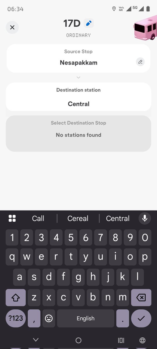 ani_rangan's tweet photo. Dear @MtcChennai @Chennai_One 
Took 17D bus from KK Nagar to Broadway/Island Grounds goes to Chennai Central but in the app it is not showing Chennai Central which is most important landmark rather it shows Park station/ park nures quarters which is very confusing to book tickets https://t.co/MmAZgkILcx