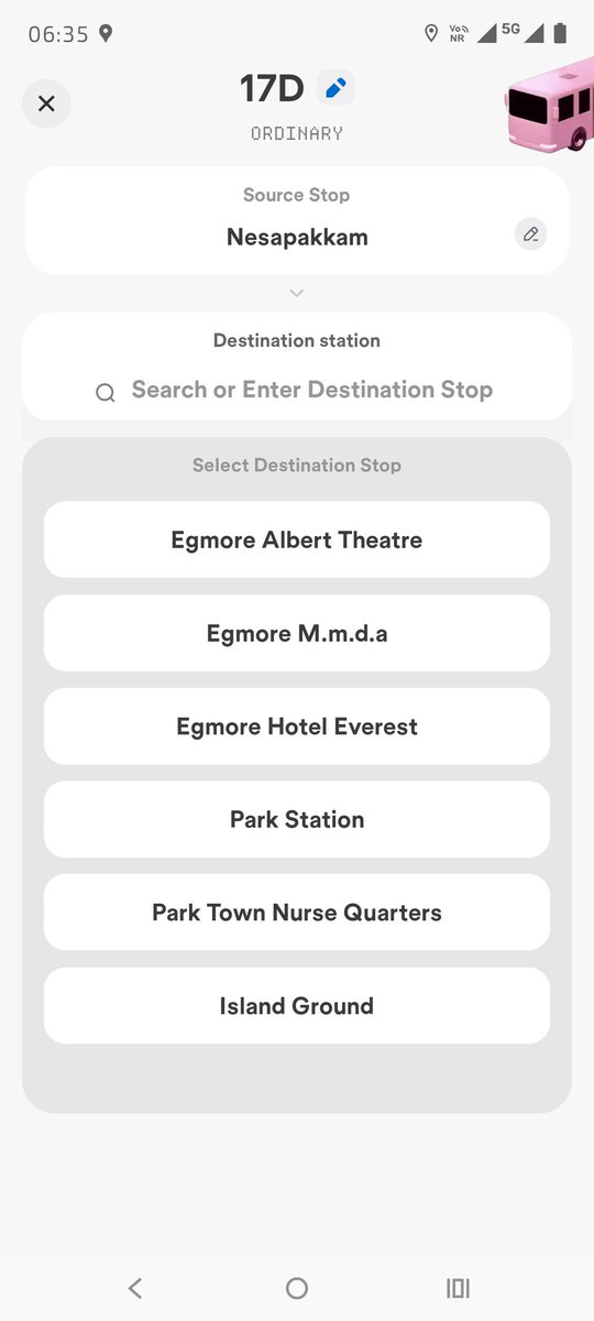 ani_rangan's tweet photo. Dear @MtcChennai @Chennai_One 
Took 17D bus from KK Nagar to Broadway/Island Grounds goes to Chennai Central but in the app it is not showing Chennai Central which is most important landmark rather it shows Park station/ park nures quarters which is very confusing to book tickets https://t.co/MmAZgkILcx