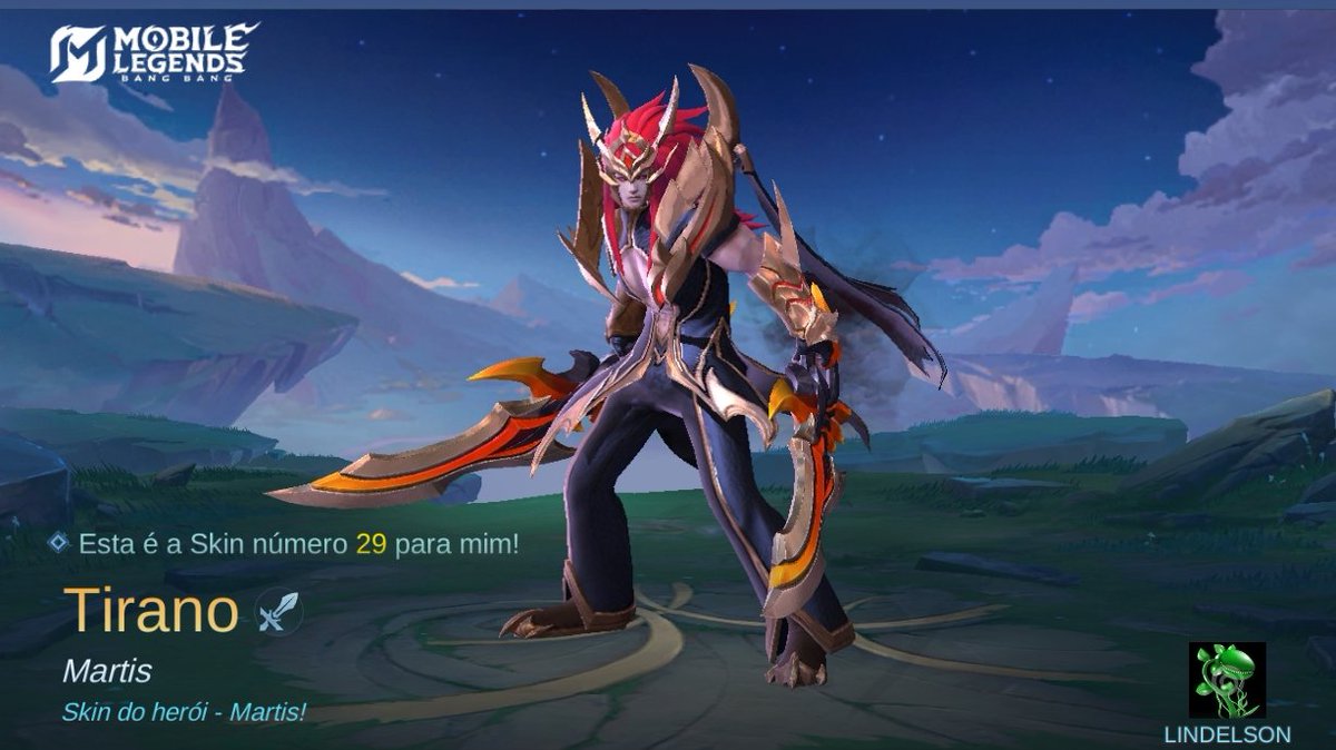 LindelsonTITAN's tweet photo. Eu acabei de obter uma nova skin Tirano no Mobile Legends: Bang Bang! Vamos enfrentar os melhores jogadores de MOBA juntos! 
https://t.co/AMkrpFzxPY https://t.co/qnwTBl6EMC
