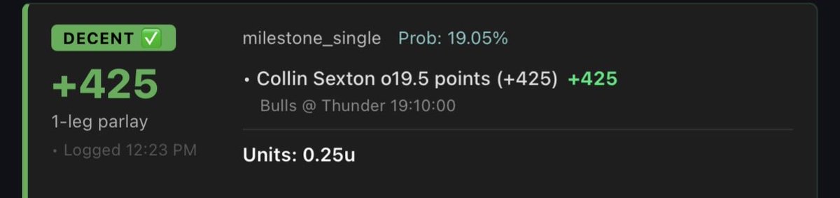 TheMezMethod's tweet photo. FREE PICK CASH BEFORE HALF ✅💸

Guy forgot how to miss 😭🤑

🚀 Model had Sexton o19.5 and o21.5 at +425 and +600. 🔒

VIP been had the play 

Join up 👇

https://t.co/2UH40UE0N8 https://t.co/ddo477jqgR