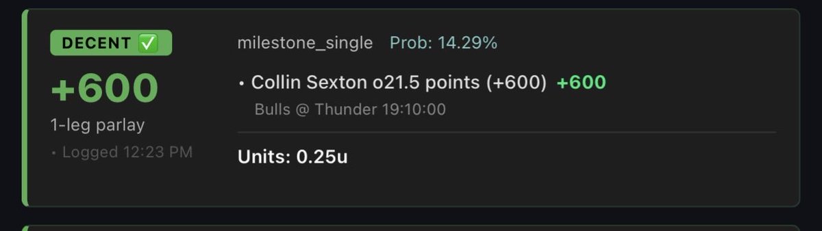 TheMezMethod's tweet photo. FREE PICK CASH BEFORE HALF ✅💸

Guy forgot how to miss 😭🤑

🚀 Model had Sexton o19.5 and o21.5 at +425 and +600. 🔒

VIP been had the play 

Join up 👇

https://t.co/2UH40UE0N8 https://t.co/ddo477jqgR