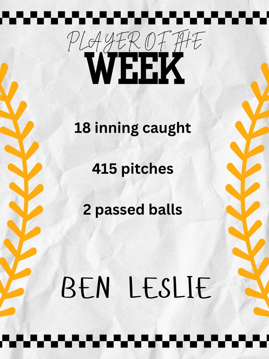 BaseballFulton's tweet photo. If you wanted to see a clinic on how to work behind the plate for your pitcher our player of the week Ben Leslie was the star. He saw over 400 pitches this week and just 2 passed balls. @FPSActivities @FultonSunSports @RodKRCG13 https://t.co/GMOaAXPtro