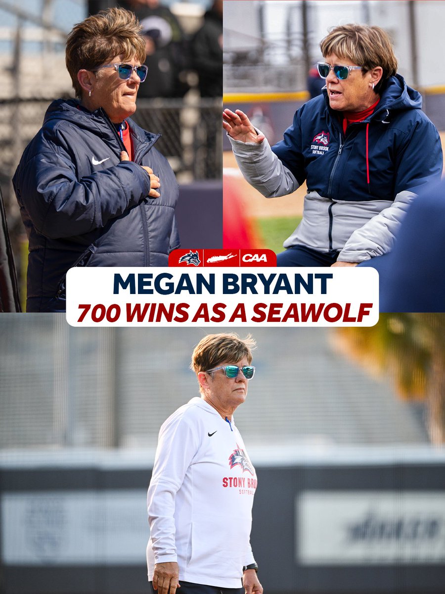 StonyBrookSB's tweet image. 7️⃣0️⃣0️⃣ WINS

Congratulations Coach Bryant on reaching another incredible milestone👏

🌊🐺 x #NCAASoftball