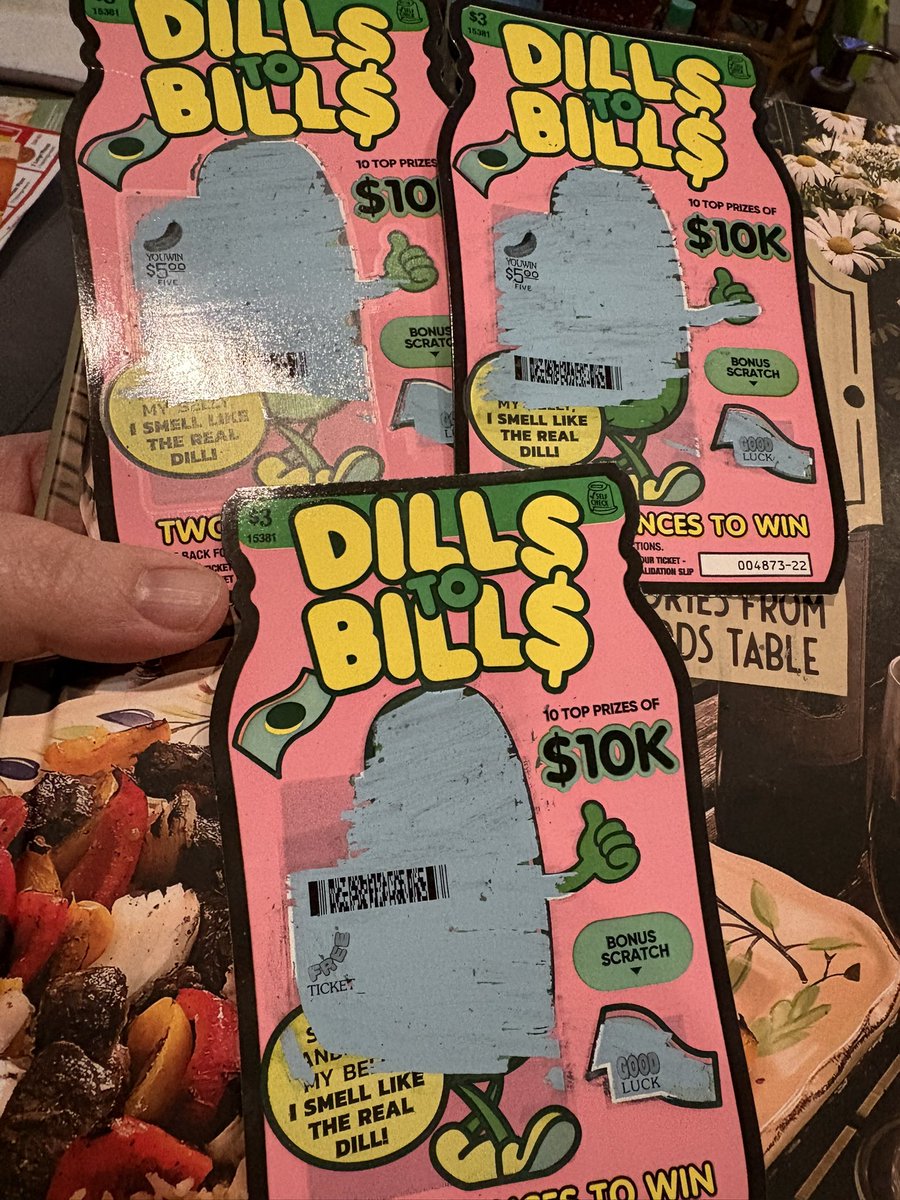 YumYumWpg's tweet photo. I stopped @7ElevenCanada on my way home from work. 
Won $20 on LottoMax &amp; Free Play on 649 👏🏻🎉🥳🎟️🍀…so I bought $10 pack (LottoMax &amp; 649 for tonight&amp;tomorrow) and 3 Dills to Bills💵! Just scratched those&amp; I won 🙌🏻 on all 3! lol😂…$5, $5 &amp;Free Ticket! 🥳🥳🥳🥳🥳🥳 #LuckyLady https://t.co/uEjw5UUozX
