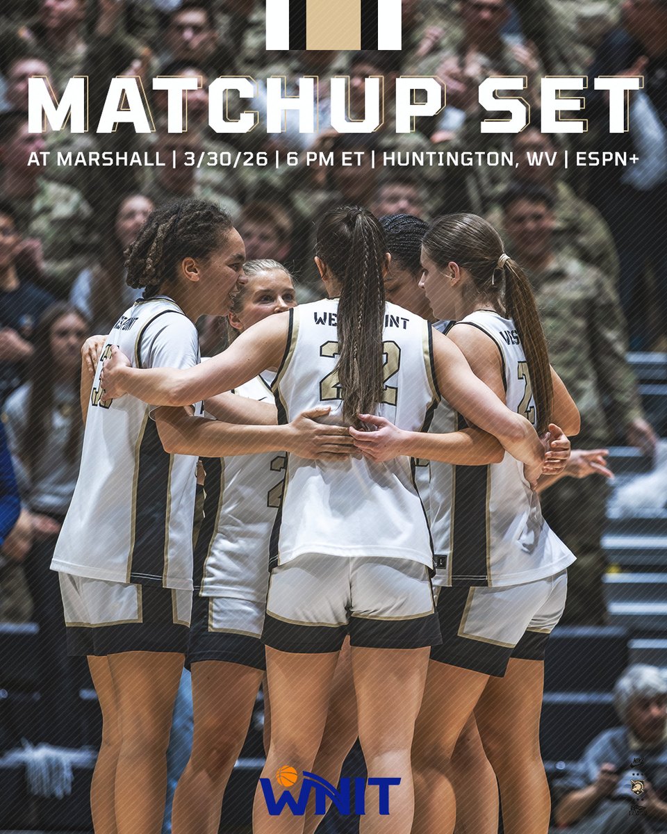 ArmyWP_WBB's tweet photo. The Great 8 Awaits. 

🆚 ≫ Marshall
📆 ≫ March 30 
📍 ≫ Huntington, WV 

#GoArmy | #SetTheTone https://t.co/kCLzPX6QXY