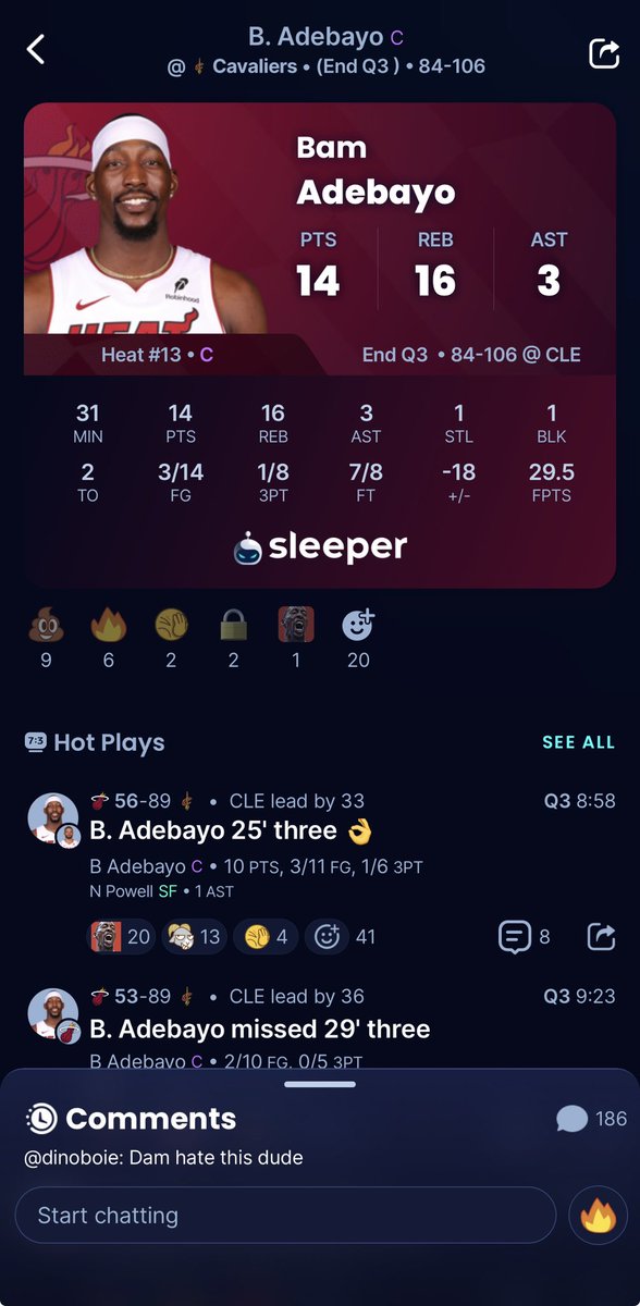 Ghosttman5k's tweet photo. Hard to believe this trash can score 83 points 😭 Bam adebayo 🚮 https://t.co/xXdp29D1s8