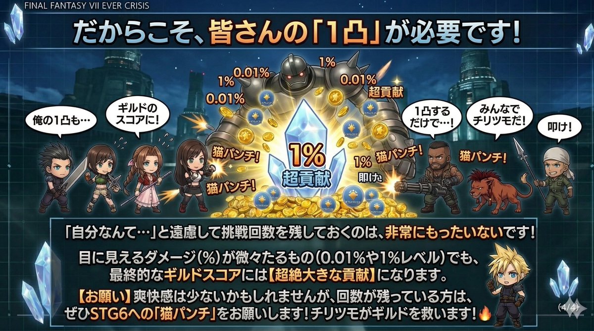 OHTORRR's tweet photo. #FF7EC
japoneさん( @japone0901 )さんのギルドバトルのSTG6が硬いことに関する考察がとてもためになりましたので、画像でまとめてみました✨
STG6はボーナスステージだと思って、めげずに猫パンチしましょう🐱 https://t.co/YI3FEuIoSW