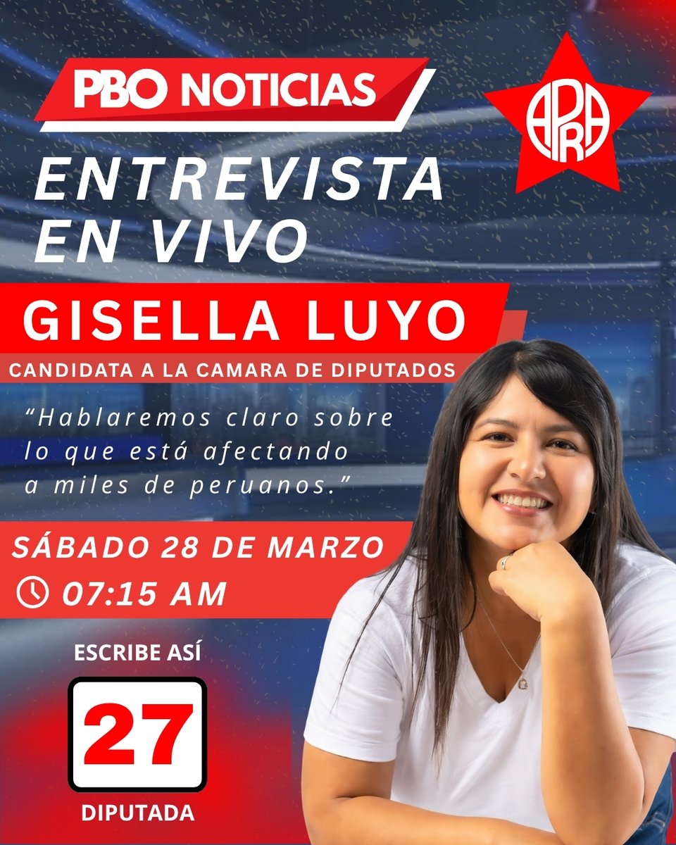 GisellaVes's tweet photo. 🎙️ ¿Cansado de leyes que no te defienden?

Mañana a las 7:15 AM estaré en PBO Noticias explicando mis propuestas para poner orden en Lima. Desde el desalojo inmediato de morosos hasta la defensa de nuestros transportistas. 

¡Conéctate en vivo! 📺📻

#GisellaLuyo  #PBO https://t.co/sVS8Re7OJk
