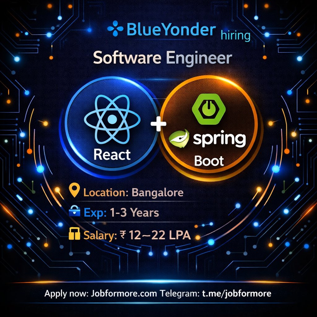 jobformore's tweet photo. 🛒 Software Engineer @ Blue Yonder!

🌆 Bangalore

🎓 STEM | 1-3 YOE

🔥 React + Spring Boot

💰 INR 12–22 LPA

AI Supply Chain! 🤖

#BlueYonder #SupplyChain #BangaloreJobs #React #Jobformore

Apply: https://t.co/NKmgHqa7YH https://t.co/JTVgF6byoh