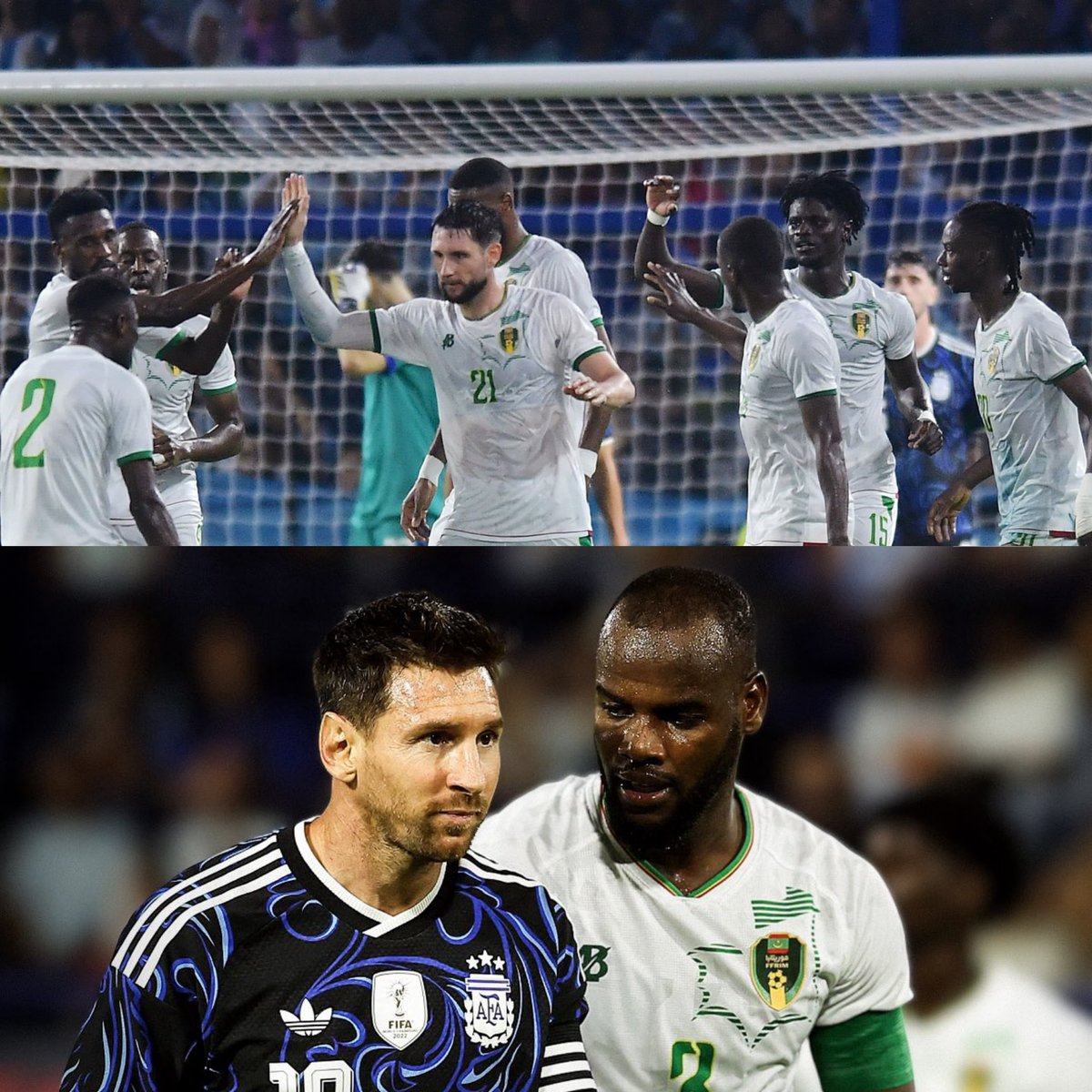 🚨🚨🚨 هدف عربي تاريخي على أرض الأرجنتين !

💚 المنتخب الموريتاني يسجل هدف على بطل العالم المنتخب الأرجنتيني وفي أرضه

🇦🇷  الأرجنتين 2-1 موريتانيا 🇲🇷

✅ الأرجنتين سدد على المرمى 4 تسديدات
✅ موريتانيا سدد على المرمى 4 تسديدات