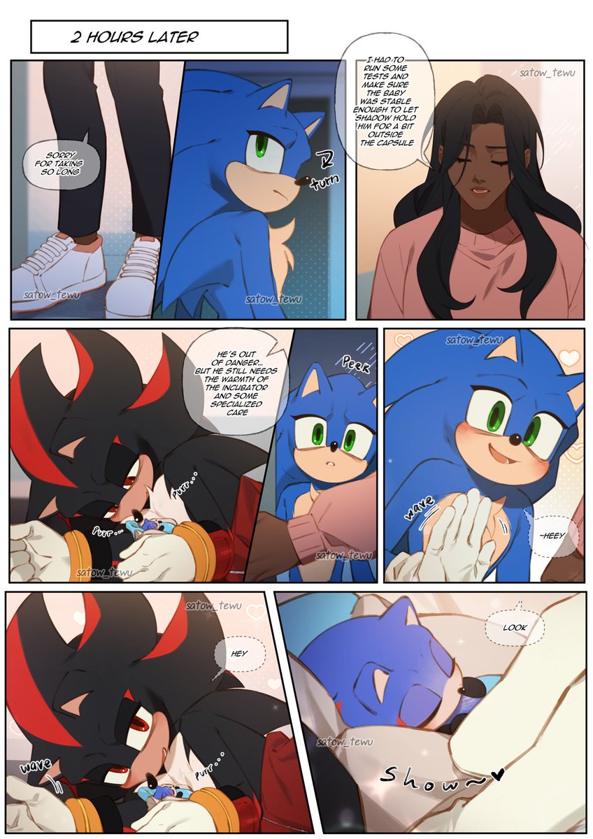 satowte's tweet photo. mpreg / Destiny AU p46

Your honor they are so in love 💙🖤 
#sonadow #sonadowfankid https://t.co/vhZiMl1F3Y
