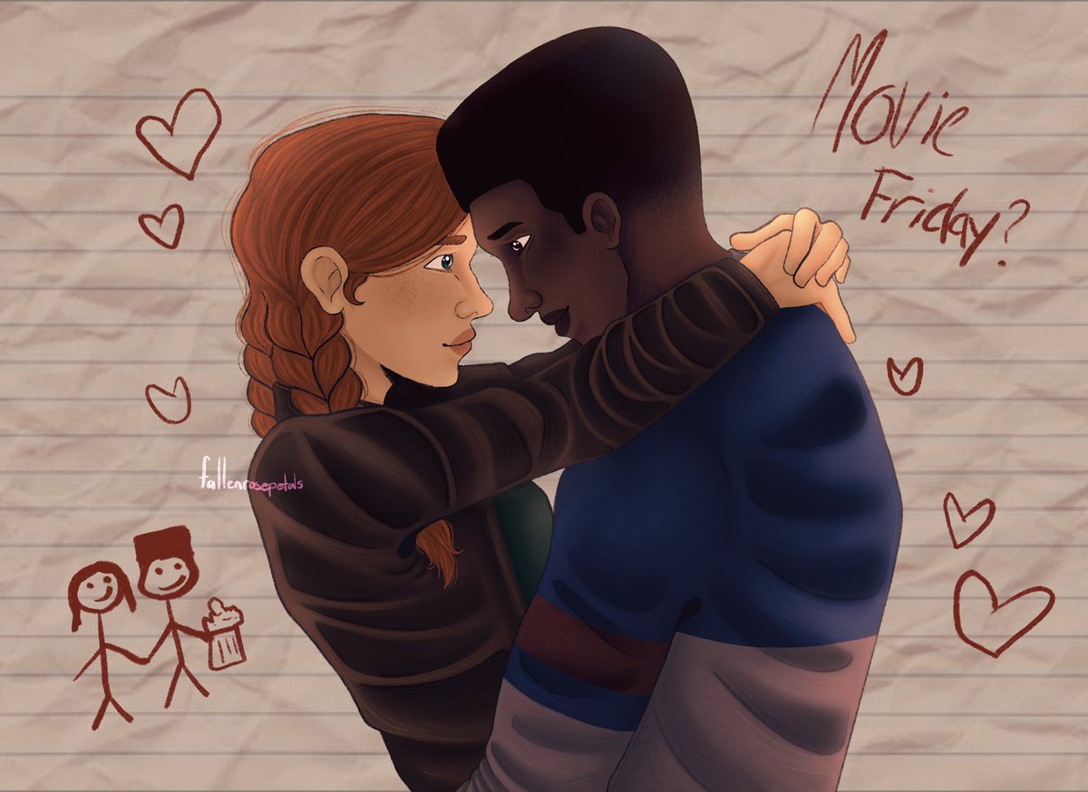 fallenros3petal's tweet photo. Happily Ever After #lumax #strangerthings #lucassinclair #maxmayfeild #ST4 #fanart #netflix https://t.co/SM7mJjklFX