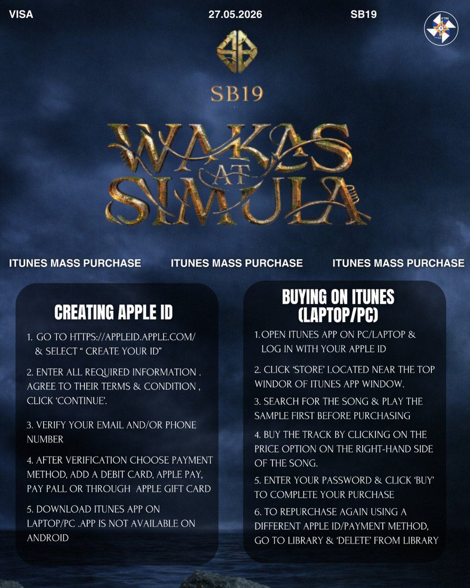 🚨 SB19 just entered the Singapore iTunes chart 🇸🇬🔥
Let’s keep the momentum going, A’TIN! 💪
continue purchasing and streaming — every buy counts! 📈✨

Not sure how? no worries, we got you 👇
check our guideline and follow step by step 💙

let’s push higher together 🚀
#SB19