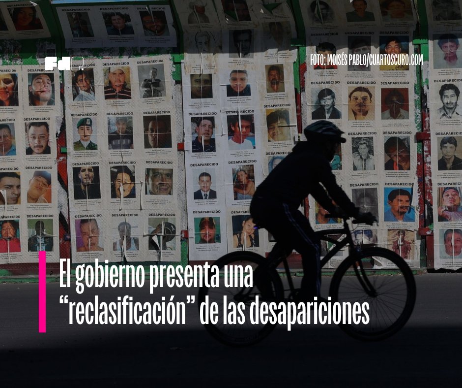 🔴| El gobierno presentó una "reclasificación" en los registros de desapariciones: 36% con datos insuficientes, 33% sin actividad y 31% con "actividad posterior".

"Pretender validar únicamente una cifra reducida basándose en la burocracia de las fiscalías es un intento de