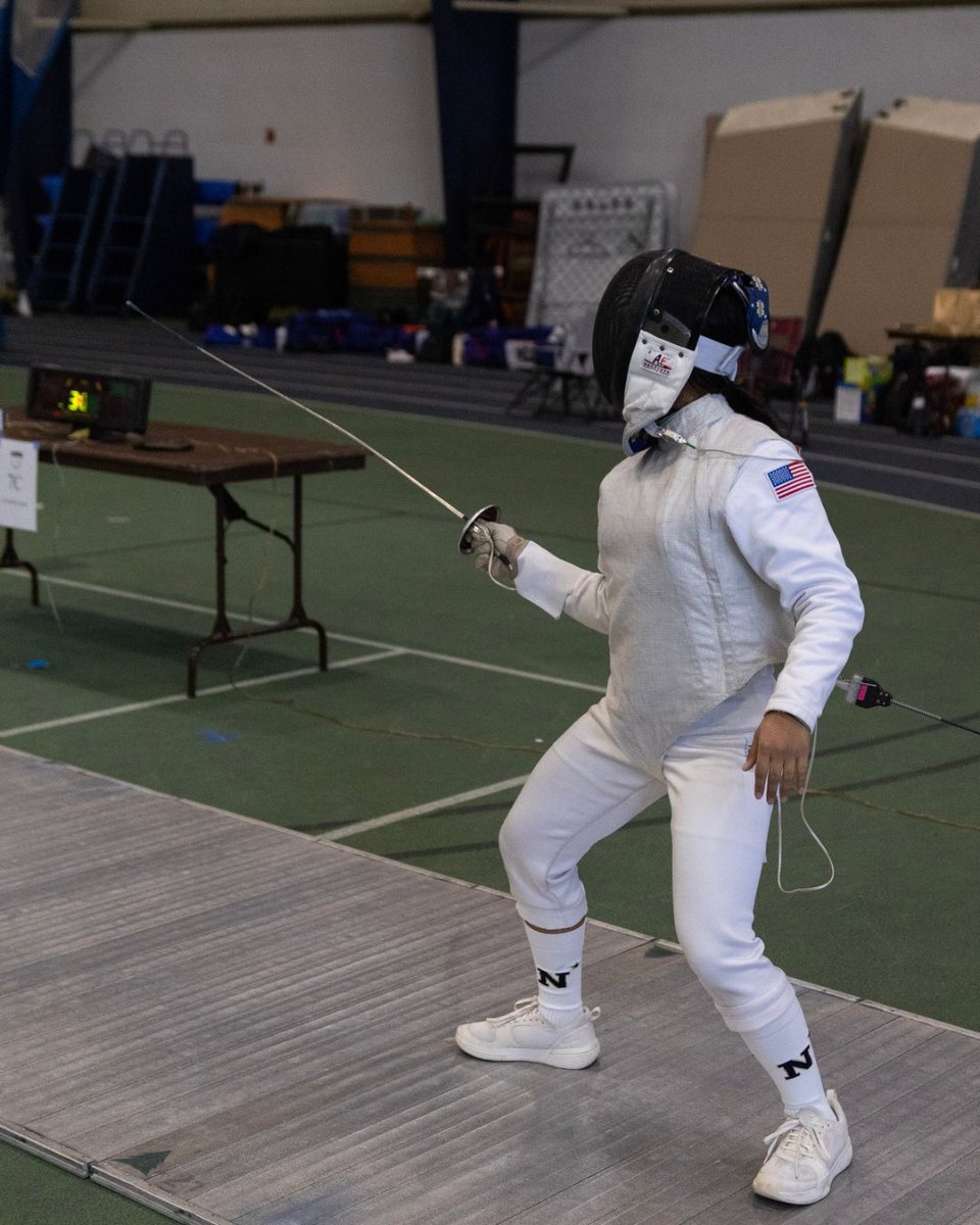 NavyFencing's tweet photo. Flashback Friday: NIWFA Edition 

Throwback to earlier this season at NIWFA championships! Highlights include Aybriel Schnatz placing 14th in Women’s Epee and Ashley Na named to the NIWFA All-Academic Team! 

#NavyFencing | ⚓️🤺 https://t.co/uhLOScSKon
