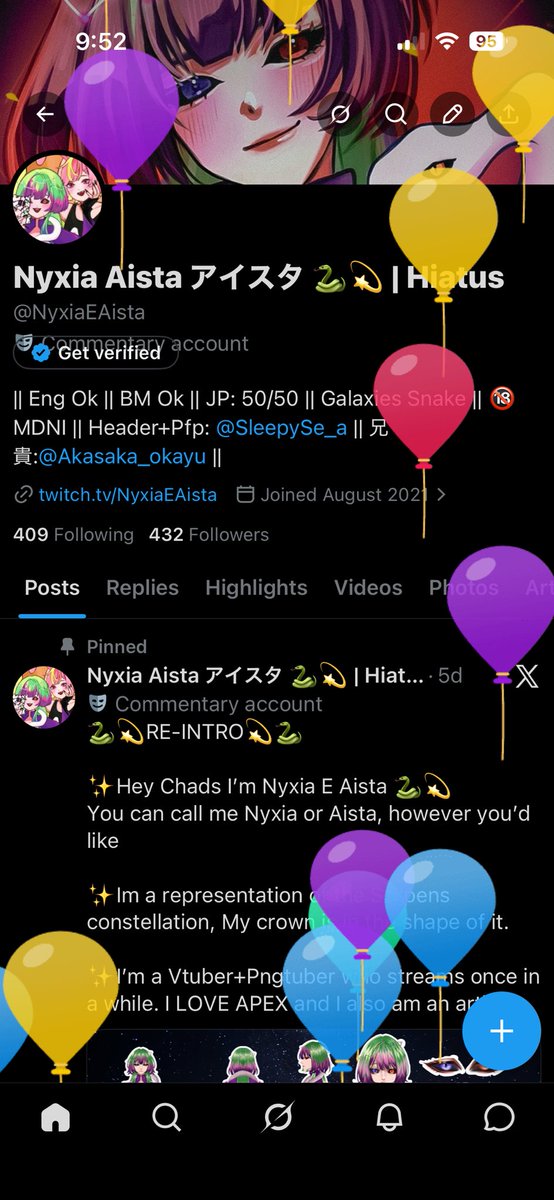 Nyxia Aista アイスタ 🐍💫 | Hiatus tweet media