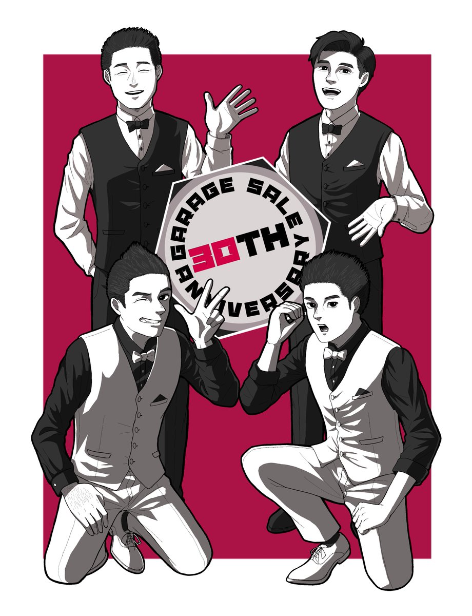 ASAHIYA_draw's tweet photo. 【生存確認】
厳密には去年が周年だったんですが先日彼らの30周年ライブに行ったのでそれに合わせて描きました🖌️あんまり似てないとかだいぶ歪んでるとかやはり微妙に満足いく仕上がりではないのですが調子悪い中でも頑張って一応は完成まで持って行けた事実が大事なので上々です👌 https://t.co/SeVO2fwMpj