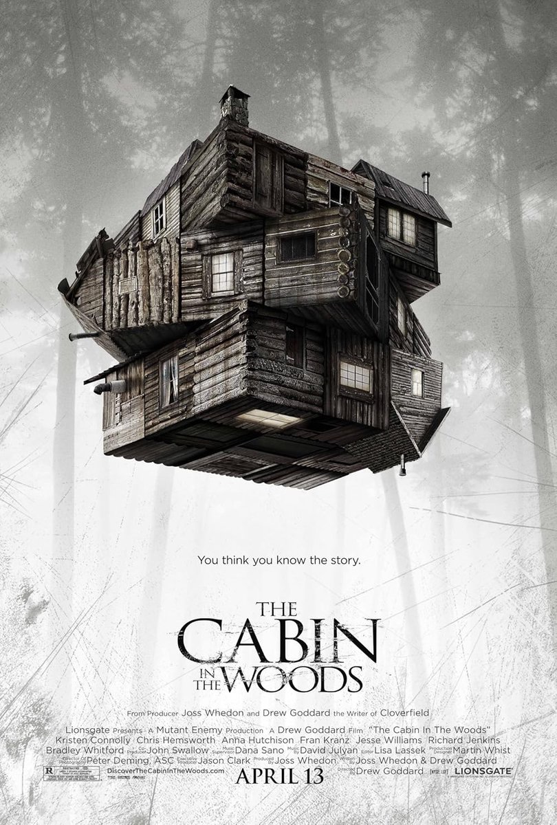 EugWSerra's tweet photo. On April 13, 2012, The Cabin In The Woods was released! #TheCabinInTheWoods #KristenConnolly #ChrisHemsworth #AnnaHutchison #FranKranz
#JesseWilliams #RichardJenkins
#BradleyWhitford #AmyAcker #JodelleFerland #BrianJWhite #SigourneyWeaver #TimDeZarn https://t.co/ujwkp8qbzD