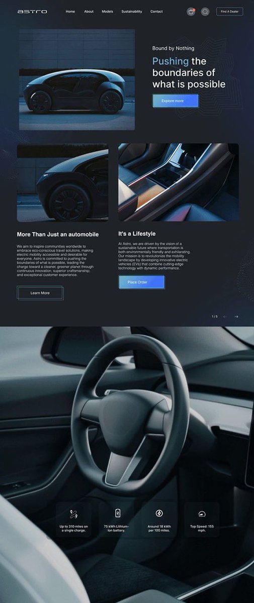 eke_ng_'s tweet photo. My latest EV landing page explores clean energy meets clean design — built in Figma, optimized for smooth user flow and bold visual impact. 

Made with @figma 

#EVDesign #LandingPageDesign #UXDesign #UIDesign #FigmaDesign https://t.co/brkJ84QrgX