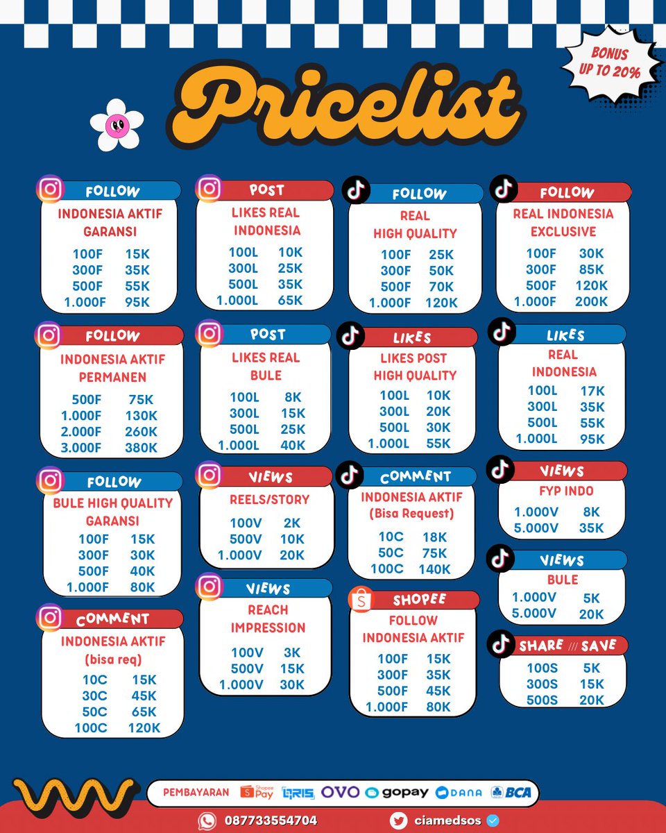 𝐂𝐢𝐚JUAL FOLLOWERS LIKE VIEW START 2K PERMANEN tweet media