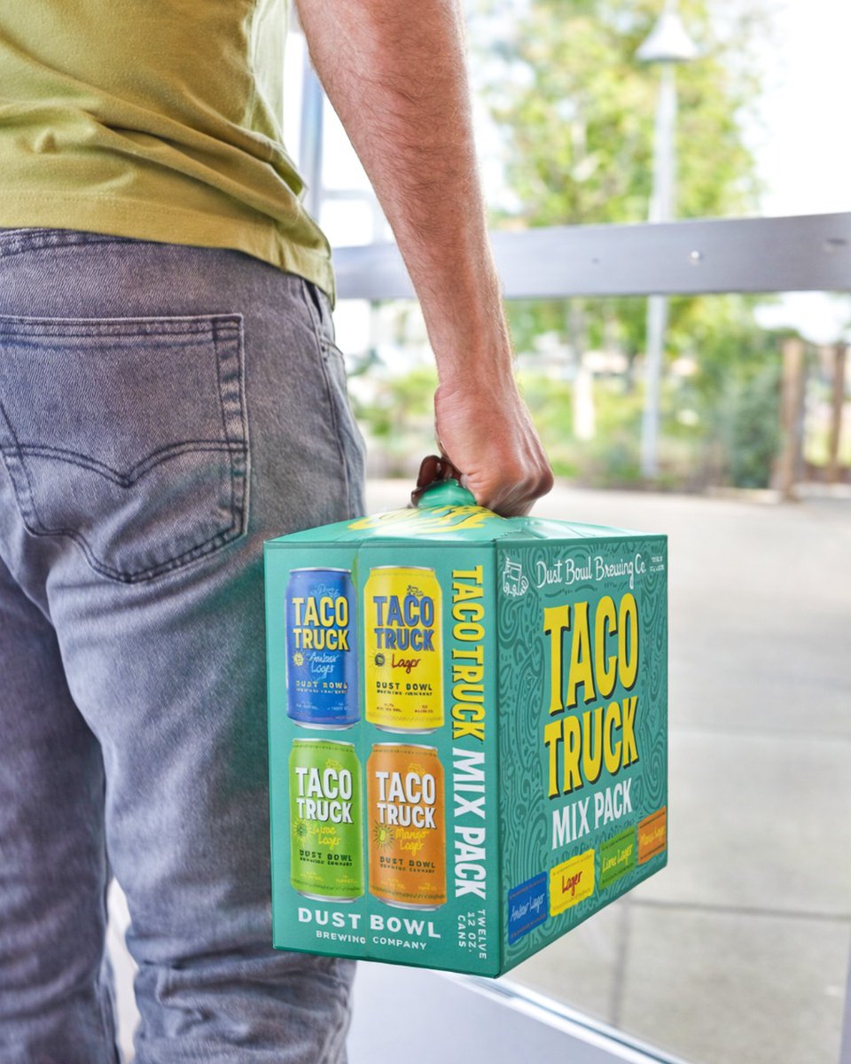 dustbowlbrew's tweet photo. Heading into the weekend the right way. 🌮🍺

With a Taco Truck Mix pack in hand. 😉 https://t.co/I7rPsuF4Sk