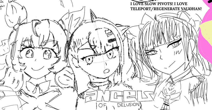 quoteonquota's tweet photo. angels of delusion doodle with friends from a magma! #zenlesszonezero https://t.co/s1AD7Ls8cC