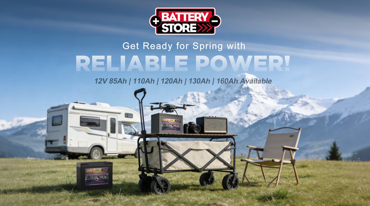 BatteryStoreUK's tweet photo. Spring feels different when everything just works.🌿
Road trips, camping days. With Leoch 12V battery (85–160Ah), you can enjoy the journey without worrying the power. 
https://t.co/T2AKZevR1h
#LeochBattery #LeisureBattery #RVBattery https://t.co/V7KHmd0B6v