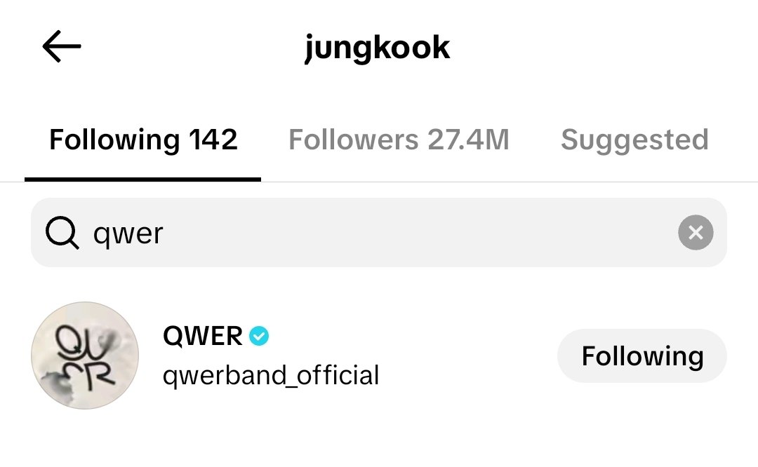 kyuudap's tweet photo. Jungkook started following QWER on TikTok?? https://t.co/KN2G614BQ4