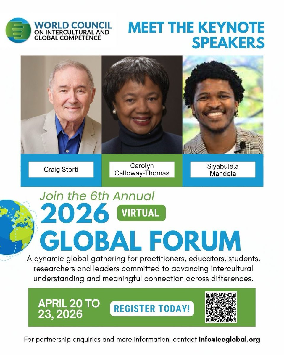 wcigcompetence's tweet photo. Únete a nuestro Foro Global y participa del 20 al 23 de abril. Conoce a nuestros expertos!!! Y actualízate en el ámbito de la Competencia Intercultural.
Escanea el QR que aparece en el flyer. https://t.co/S0DNeCfeB2