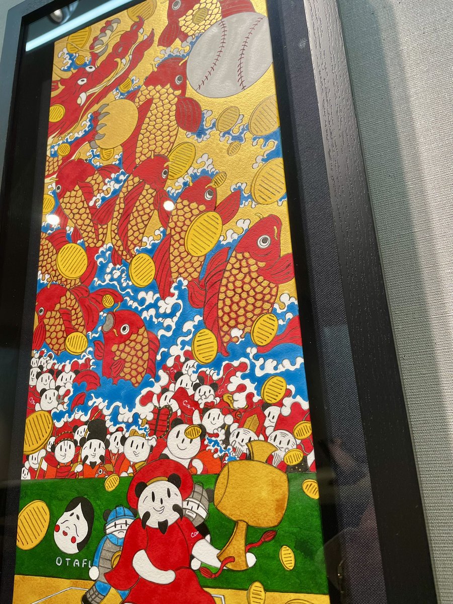 【広島三越7階で個展開催中】開幕戦、カープが勝ちましたね^_^ホームランを打つ大黒パンダも皆さまのご来場をお待ちしてます。