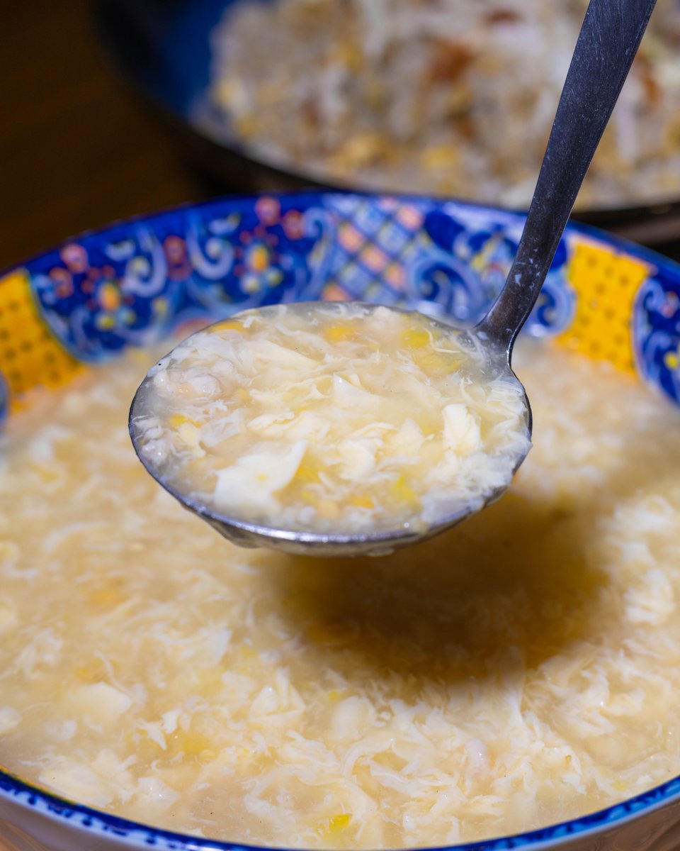 tienmas's tweet photo. Chicken and corn soup, warm and silky with a gentle sweetness in every sip. Enjoy it slowly, then pair it with rice for a fuller meal.

#TienMas #ChickenAndCornSoup #Soup #TaiwaneseCuisine https://t.co/fhXYX0IpML
