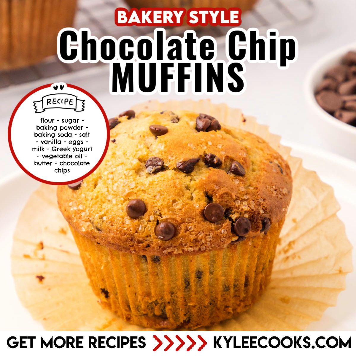 kyleecooks's tweet image. Chocolate Chip Muffins that bake up tall, fluffy, and loaded with chocolate. Bakery vibes without leaving the house. #muffins #homemadebaking #chocolatechip #kyleecooks kyleecooks.com/chocolate-chip…