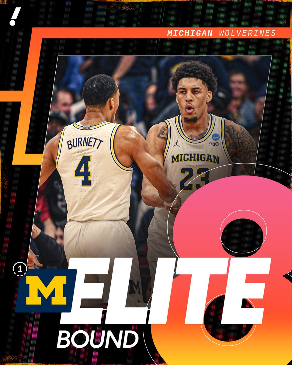 MICHIGAN IS BACK IN THE ELITE EIGHT FOR THE FIRST TIME IN FIVE YEARS 〽️