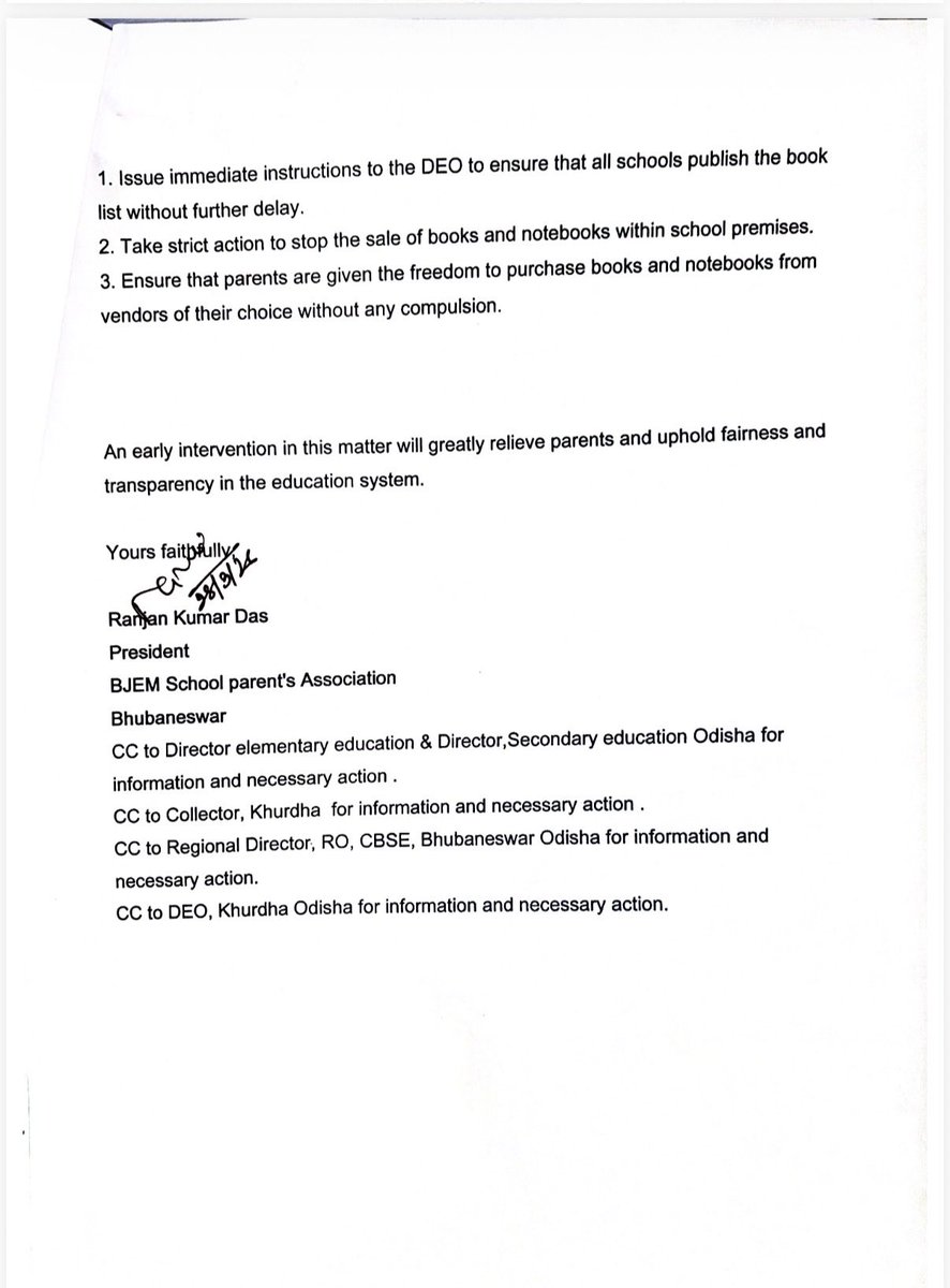 BjemSchool's tweet photo. @CMO_Odisha @SecyChief @SMEOdisha1 @SMEOdisha CBSE Schools reopen April 2, but no book list yet@web site 
Seems like a tactic to force purchases from school shops—against CBSE norms.
DEO &amp; BEO must act now.
Stop this monopoly. Let parents choose freely. https://t.co/7NdzstcoIv