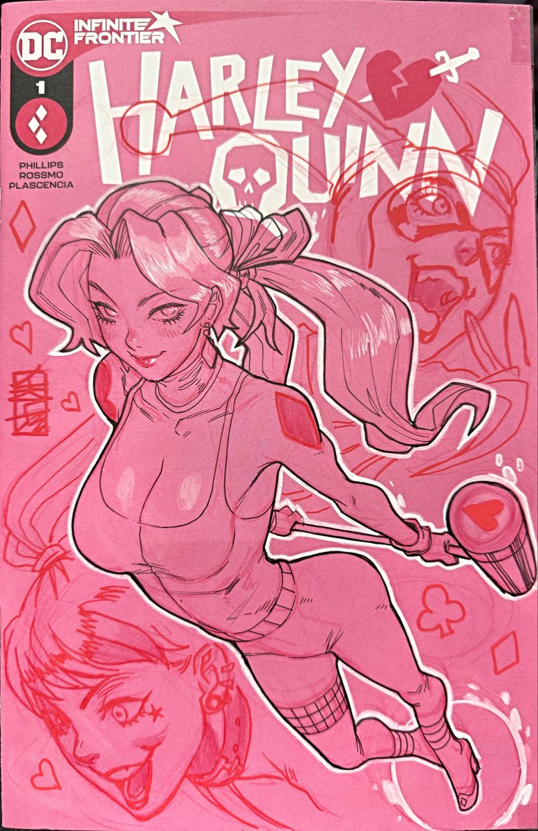 Harley Quinn line art and highlights sketch cover 

#harleyquinn