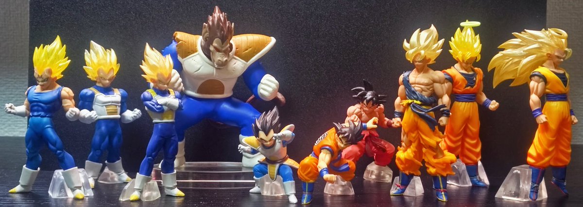 iwtkzy0920's tweet photo. 新HGで魔ベジとSS2悟空が出てくれたおかげでやりたかった並びが完成した
あとはケースだけ https://t.co/5bWxaNv5iJ
