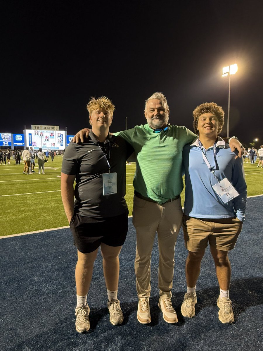 ShepBarnes55's tweet photo. Had an incredible time @CitadelFootball today for their junior day! Loved to see what they’re about, what they’re building , and what’s to come! Go Dogs!!

@CoachBWeigle @BenLippenFB @BenLippenSports @CoachD_Myers @Coach_BrockC @JCChakidesLS https://t.co/dcFrZVereB